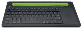 MediaRange Funk-Tastatur - schwarz/grün, integrierte Halterung Tastatur schwarz / grün 32 cm 16 cm