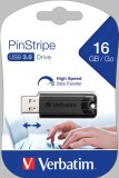 Verbatim USB Stick 3.0 PinStripe - 16 GB, schwarz USB Stick 16 GB 5 Gbps schwarz