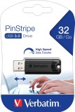 Verbatim USB Stick 3.0 PinStripe - 32 GB, schwarz USB Stick 32 GB 5 Gbps schwarz