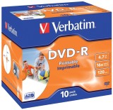 Verbatim DVD-R Jewelcase printable - 4,7GB/120Min, 16-fach, 10 Stück DVD-R 4.7GB/120Min 16-fach