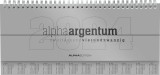AlphaEdition Tischquerkalender - 1 Woche / 2 Seite, 29,7 x 13,5 cm, silber mit Ferienterminen 2024