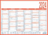 Zettler Tafelkalender - A4 quer, 2-farbig, 1 Jahr / 2 Seiten mit Ferienterminen Tafelkalender 2024