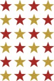 Herma 3732 Sticker MAGIC Sterne, glittery Weihnachtsetiketten Sterne gold, rot permanent haftend