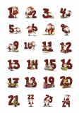 Herma 15071 Sticker DECOR Lebkuchenzahlen Sticker 1-24 Weihnachtsetiketten Adventskalenderzahlen