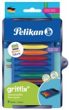 Pelikan® Kreativfabrik Wachsmalstifte griffix® - 8 Farben, dreikant, in Universaletage sortiert