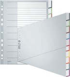 Leitz Plastikregister Blanko, A4, schräg, PP, 10 Blatt, grau Register A4 schräg 10 Blatt