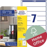 Avery Zweckform® L4760-10 Home Office Ordnerrücken-Etiketten - schmal/kurz, 38x192 mm, weiß, 70 Etiketten