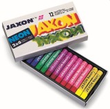 JAXON® Pastell-Ölkreide Neon - 12er Karton Die Farben haften auf fast jedem Grund. Ölkreide 11 mm