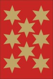 Herma 3925 Sticker DECOR Sterne 6-zackig, gold Ø 33 mm beglimmert Weihnachtsetiketten Sterne gold