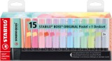 STABILO® Textmarker - BOSS ORIGINAL Pastel - 15er Tischset - mit 14 verschiedenen Farben Textmarker