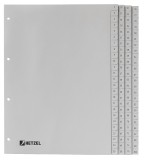 Hetzel Plastikregisterserie 1-100, A4, PP, 100 Blatt, grau Register A4 1-100 100 Blatt 225 mm