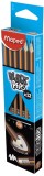 Maped® Bleistift BLACKPEPS - HB, mit Radierer, dunkelgrau/orange Bleistift HB Dreikantform 175 mm