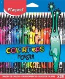Maped® Farbstiftetui ColorPeps Black Monster - 24 Farben sortiert Farbstiftetui 24 Farben sortiert