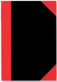 STYLEX® Kladde - A5, kariert, Hardcover, schwarz/rot, 96 Blatt Kladde A5 kariert 60 g/qm 96 Blatt