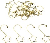 Weihnachtsschmuck Aufhänger - 20 Stück, 5 cm, Metall, gold Baumschmuckaufhänger Stern gold 5 cm