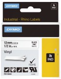 Dymo® Vinylband Industrieband, PVC, laminiert, 5,5 m x 12 mm, schwarz/weiß Vinylband PVC 5,5 m