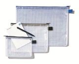 Rexel® Reißverschlusstasche, A4, PVC, klar/schwarz Reißverschlusstasche klar/schwarz 345 mm PVC