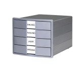 HAN Schubladenbox IMPULS KARMA - A4/C4, geschlossene SchublLaden, öko-grau Schubladenbox öko-grau