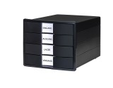 HAN Schubladenbox IMPULS KARMA - A4/C4, geschlossene SchublLaden, öko-schwarz Schubladenbox A4/C4 4