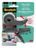 Scotch® Klebebandabroller Clip & Twist - inkl. 1 Rolle 19 mm x 8,89 m, dunkelgrau Tischabroller