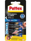 Pattex Sekundenkleber Ultra Gel - 3x1g, extra stark, flexibel Sekundenkleber Tube à 3 g