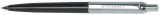 Q-Connect® Druckkugelschreiber - M, schwarz/silber Kugelschreiber Druckmechanik schwarz/silber blau