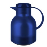 emsa Samba Isolierkanne - 1,0 Liter, blau-transluzent komfortable Einhandbedienung Thermoskanne
