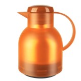 emsa Samba Isolierkanne - 1,0 Liter, orange-transluzent komfortable Einhandbedienung Thermoskanne