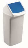 Durable Abfallbehälter DURABIN 40L + Schwingklappe - weiß/blau Abfallsammler 40 Liter 366 mm weiß