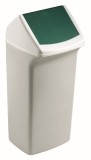 Durable Abfallbehälter DURABIN 40L + Schwingklappe - weiß/grün Abfallsammler 40 Liter 366 mm
