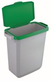 Durable Abfallbehälter DURABIN 60L + Deckel - grau/grün Abfallsammler 60 Liter 590 mm 600 mm grau