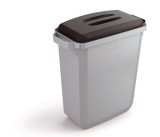 Durable Abfallbehälter DURABIN 60L + Deckel - grau/schwarz Abfallsammler 60 Liter 590 mm 600 mm