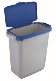 Durable Abfallbehälter DURABIN 60L + Deckel - grau/blau Abfallsammler 60 Liter 590 mm 600 mm 282 mm