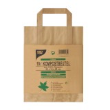 PapStar Kompostbeutel - 10 L, Papier mit Henkel, braun, bedruckt Naßfest, biologisch abbaubar 10 L