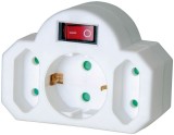 brennenstuhl® Adapter-Schutzkontakt - 3-fach, weiß, Euro-Steckdose Schalter und Kinderschutz, Blister