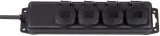 brennenstuhl® Steckdosen-Verteiler IP44 - 4-fach, 2m, schwarz, ohne Schalter, Outdor 4-fach 2,0 m