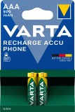 Varta Rechargeable Accu Phone - Micro/AAA, 1,2 V, 800 mAh, 2er Blister Akku Micro/LR03/AAA 1,2 Volt