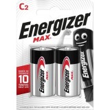 Energizer Batterie Max Baby C 1,5 V, weiß/rot, 2 Stück Batterie Baby/LR14 1,5 Volt Alkaline-Mangan