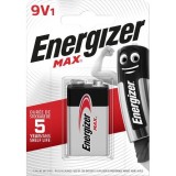 Energizer Batterie Max E-Block 9V, weiß/rot, 1 Stück Batterie E-Block/6LR61 9 Volt Alkaline-Mangan