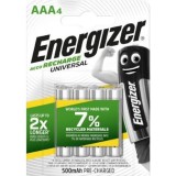 Energizer Akku Rechargeable Universal Micro AAA 1,2Volt 500mAh 4 Stück Akku Micro/HR03/AAA 1,2 Volt