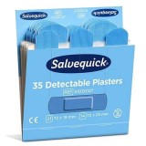 Salvequick® Pflaster-Strips Nachfüllpackung - 6x 35 Stück, blau detekitierbar Pflaster Pflaster