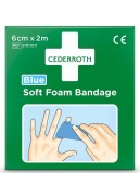 Cederroth Pflaster Soft Foam Bandage - 2 m, blau, selbsthaftend Pflaster blau 6 cm 2 m