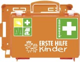 SÖHNGEN® Erste-Hilfe-Koffer Quick-CD Kindergarten inkl. Wandhalterung Verbandkasten orange 260 mm