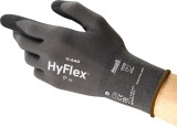 Ansell Mechanikhandschuh HyFlex® 11-840 - Größe 10, 12 Paar Arbeitshandschuhe 10 schwarz/grau