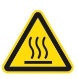 moedel® Warnung vor heißer Oberfläche ISO 7010, Folie selbstklebend, 10 cm Seitenlänge