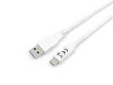 equip USB 3.2 Gen 1x1 Type-A to C, M/M , 2.0m, White USB Kabel 2,0 m weiß
