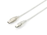 equip USB 2.0 Cable Type A Male to Type B Male 1,8m USB Kabel 2,0 m transparent