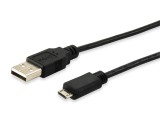 equip USB 2.0 Cable Type A Male to Micro-B 1.0m USB Kabel schwarz USB 2.0 1,0 m USB 2.0 A männlich