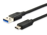 equip USB 3.2 Gen 1x1 Type-A to C, M/M , 1.0m, Black USB Kabel 1,0 m schwarz