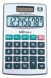 LEO® Taschenrechner 076S - Solar-/Batteriebetrieb, 8-stellig, LC-Display, matt silber 8-stellig